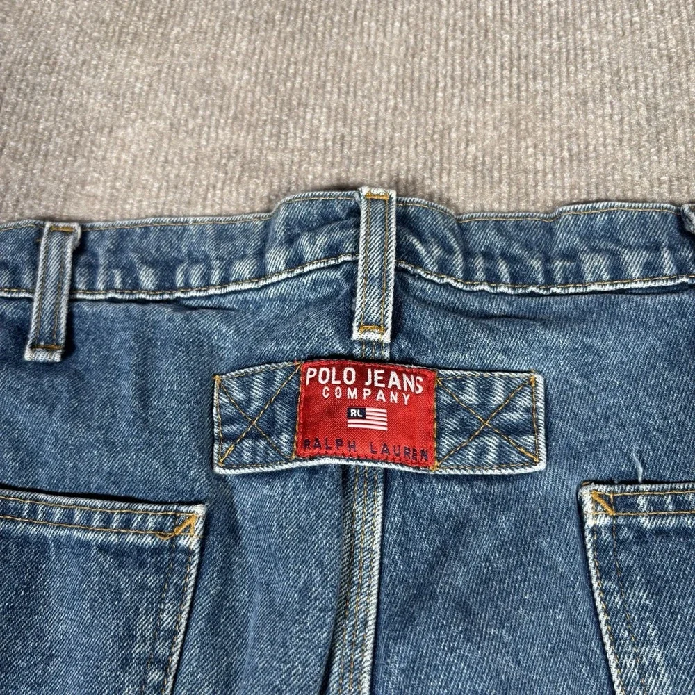 Vintage Polo Jeans Co Ralph Lauren Jean Shorts Mens 38 Blue Denim Carpenter Logo